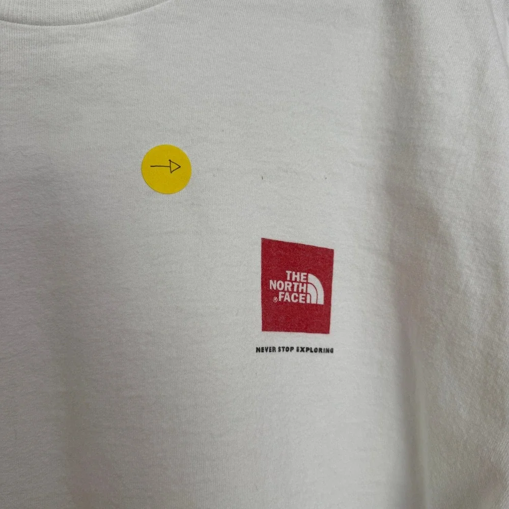 The North‎ Face T-Shirt Mens Large White Half Dome Logo Cotton Short Sleeve Tee